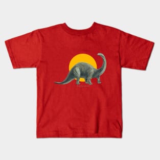 Brontosaurus Cut Out (with Orange Disc) Kids T-Shirt